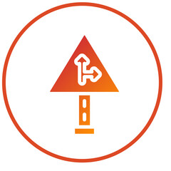 Vector Design Side Road Left Icon Style