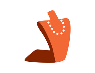 Necklace on stand illustration
