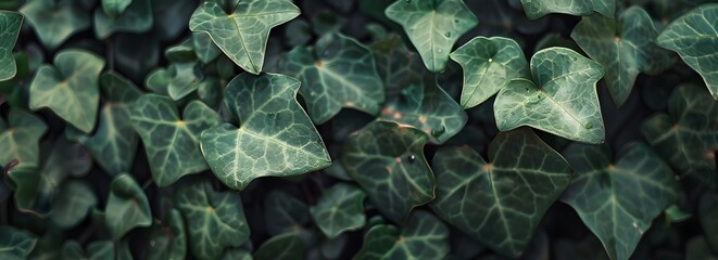 Green Ivy Leaves Background Texture Close Up