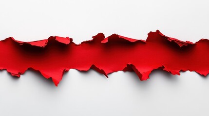 Crimson Abstract: A Study in Torn Paper