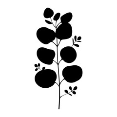 Eucalyptus Leaf silhouette leaf art vector