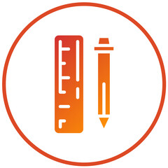 Pencil and Ruler Vector Design Icon Style