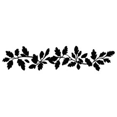 Greek oak leaves border leaf illustration silhouette vector