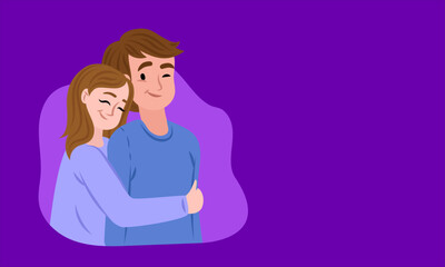 Young couple hugging each other showing love and affection