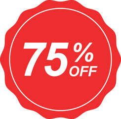 75% Off discount offer label vector illustration
