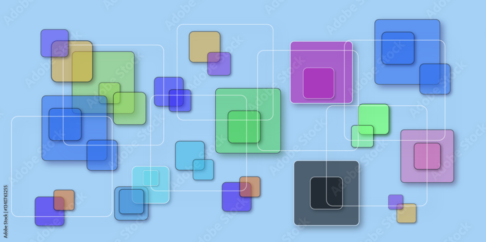 Poster vector art design in minimal abstract trendy geometric style to present high technology or modern gr