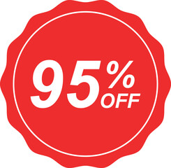 95% Off discount offer label vector illustration