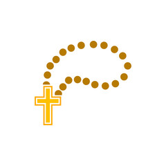 cross icon, necklace, on a white background, vector illustration