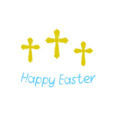 cross icon, happy easter, on a white background, vector illustration