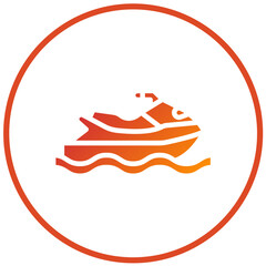 Vector Design Jet Ski Icon Style