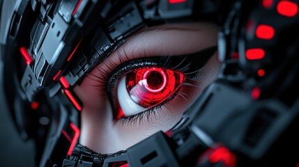 Obraz premium Cybernetic Eye: A Glimpse into the Future of Technology