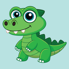 Obraz premium Cute Crocodile Clipart Illustration Design