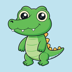 Fototapeta premium Smiling Reptile Cartoon Character Vector