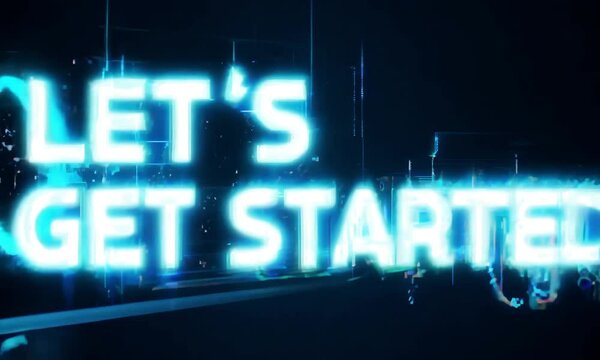 Let's Get Started, Abstract Vibrant Blue And Cyan Digital Particle Background