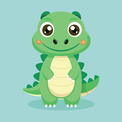 Fototapeta premium Cute Cartoon Crocodile Character Illustration
