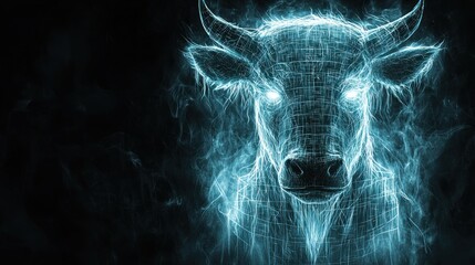 Mystical Bull: A Digital Portrait of Strength and Power