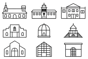 Fototapeta premium architectural blues line art illustration for modern design.eps