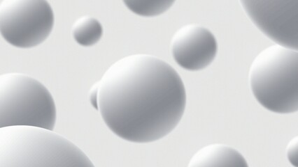 Abstract White Spheres Floating in Minimalist Space