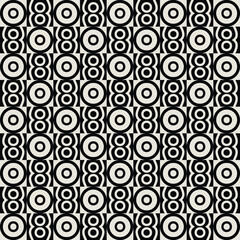 Seamless mid century floral geometric pattern in black and white. Graphical illustration for a unique wall decor, textiles and interior design.