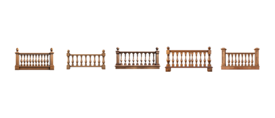 
Wooden balustrade isolated on a white background
