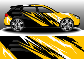racing sporty car wrap decal vinyl sticker rally livery design abstract yellow stripe