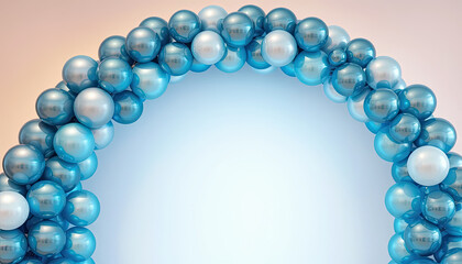 Obraz premium Blue and White Balloon Arch A Cool Background Image for Event Celebrations