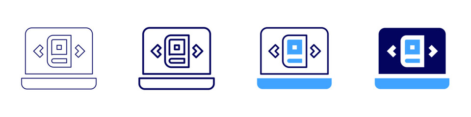 Automated order batching icon in 4 different styles. Thin Line, Line, Bold Line, Duotone. Duotone style. Editable stroke