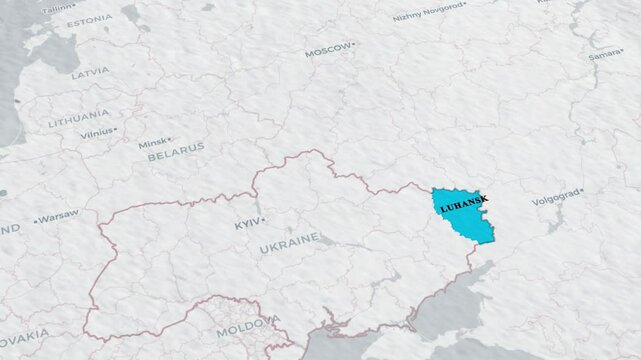 Luhansk Map.Map overview of Luhansk region in Ukraine &ndash; journey through the cit
