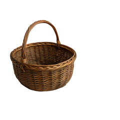 Obraz premium Vintage Wicker Basket, Rustic Brown
