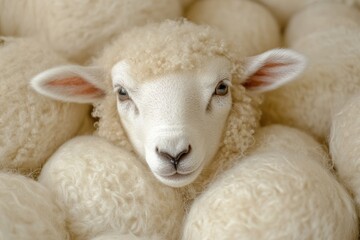Naklejka premium Dryer Ball: Environmentally Friendly Sheep Shaped Laundry Ball for Machine Efficiency