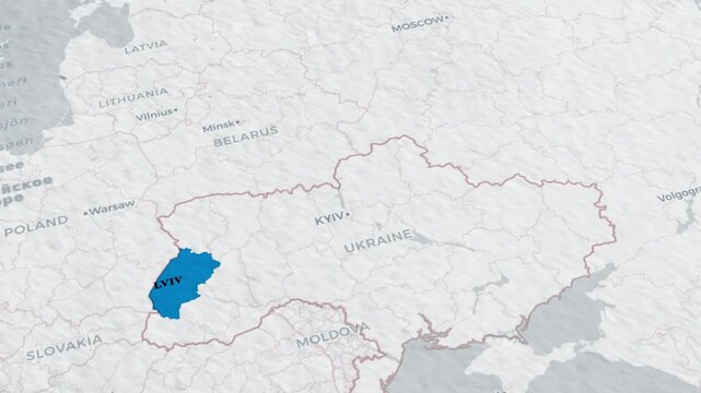 Lviv Map.Map overview of Lviv region in Ukraine &ndash; journey through the cit