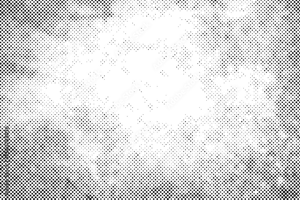 Aufkleber grunge halftone texture. dots pattern effect overlay on white background.