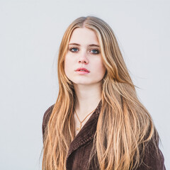 Naklejka premium Frau, jung, Portrait
