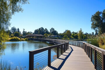 Fair Oaks Bridge Over the American River: Waterfront Architecture and Scenic Landscape
