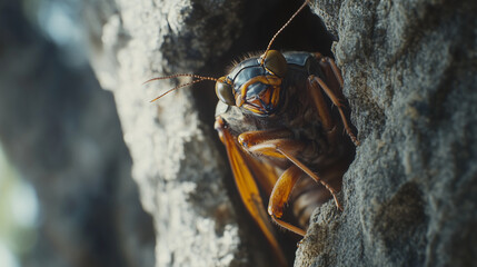 Cicada Emerges from Exoskeleton in Timelapse Style Transformation