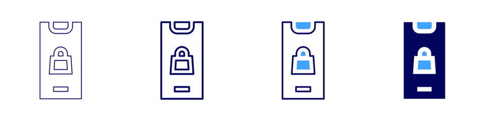 Predictive stocking icon in 4 different styles. Thin Line, Line, Bold Line, Duotone. Duotone style. Editable stroke