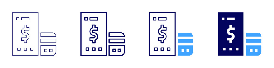 Secure transaction icon in 4 different styles. Thin Line, Line, Bold Line, Duotone. Duotone style. Editable stroke