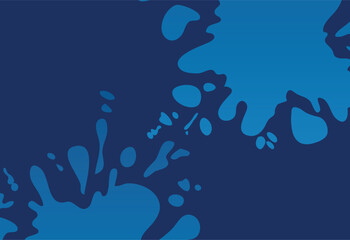 Obraz premium Abstract blue background with splashes and drops of water. Vector illustration