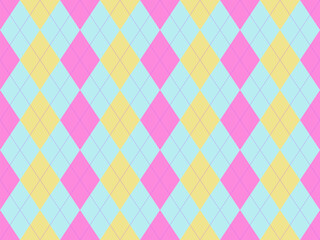 Delightful pastel argyle pattern.  Perfect for backgrounds, textiles, or playful branding.  This cheerful, seamless design evokes feelings of happiness and springtime.
