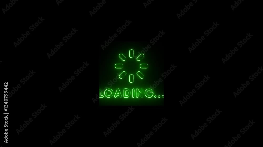 Aufkleber loading screen animation animated spinning wheel icon with text and alpha background.