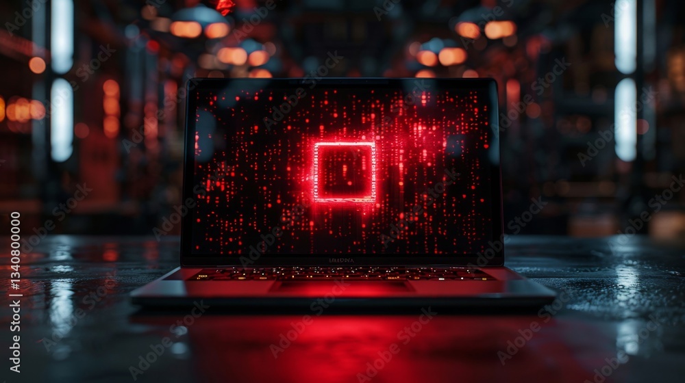 Poster exploring ai threats in cybersecurity with a focus on malware and data protection breach prevention