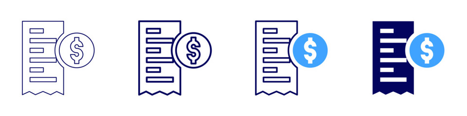 Tax compliance​ icon in 4 different styles. Thin Line, Line, Bold Line, Duotone. Duotone style. Editable stroke