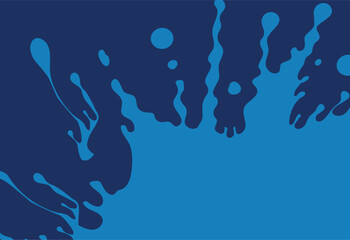 abstract blue background with splashes and drops of paint. vector illustration
