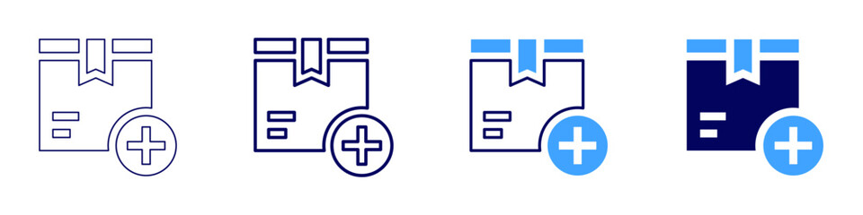 Unboxing experience icon in 4 different styles. Thin Line, Line, Bold Line, Duotone. Duotone style. Editable stroke