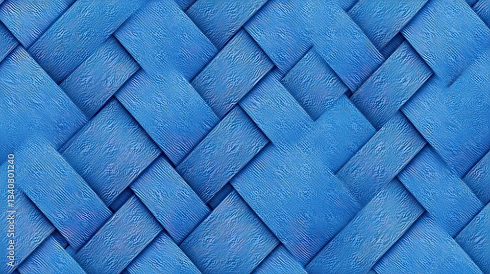 Aufkleber a close-up view of a textured blue woven pattern, showcasing intricate interlocking shapes and a vib