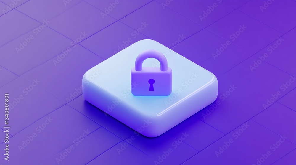 Poster modern digital lock icon on vibrant background for security and protection concepts in technology de