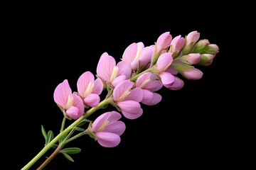 Delicate pink sainfoin flowers (Onobrychis viciifolia) bloom, a stunning wildflower  
