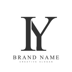 IY trendy logotype template. Initial letter i and y classic font style. Creative logo for company name or identity.
