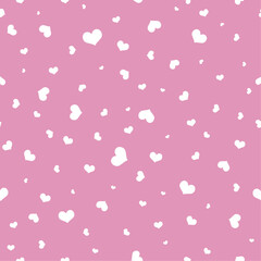 Pink hearts square seamless vector pattern background.