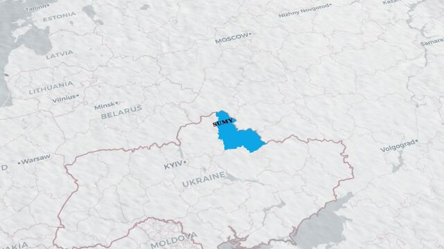 Sumy Map.Map overview of Sumy region in Ukraine &ndash; journey through the city